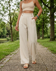Anita - Fijne rechte Casual broek met mooie details