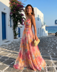 Dayana – Maxi Jurk met Knoopsluiting aan de Voorkant
