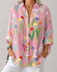 Clara™ | Lente Tuin Blouse | Ademend met artistieke prints en comfortabele pasvorm