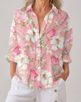 Hannah™ | Elegante Bloem Blouse | Lichtgewicht Lente Blouse met Artistieke Prints