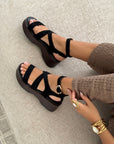 Sandalen "ILENA" ZWART