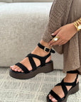 Sandalen "ILENA" ZWART