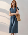 Lina — Vloeiende en elegante linnenmix jurk