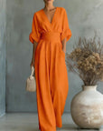 Saskia | Elegante Wide-Leg Jumpsuit met Diepe V-Hals