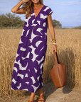 Tamara - Maxi Jurk met Print en V-hals