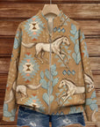 Perpetua™ | Woestijnpaard en Cactus Zip Cardigan