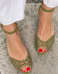 Isadora | Gouden gevlochten sandalen