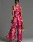 Priscilla | Plissé Jumpsuit met Halterhals