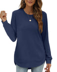 Lizza - Sweatshirt met ronde hals en afgeronde onderrand