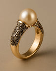 Tijdloze Vintage Parel Gouden Ring