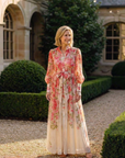 Cressida | Maxidress met bloemenprint en transparante stof met lange mouwen