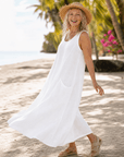Zemrina | Mouwloze Midi-jurk met Zakdetails