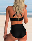 Liliana - Bikini-set met kruisuitsnede en print