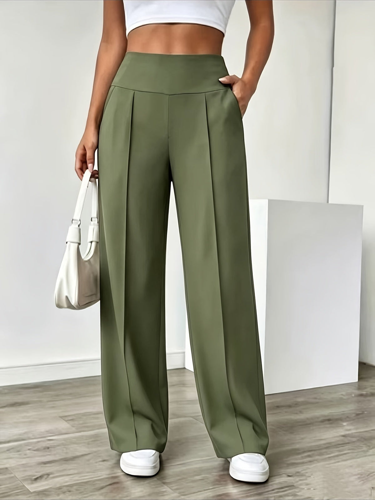 Fee | Comfortabele Wide-Leg Broek met Hoge Taille