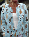 Charlotte™ | Gezellige Kattenprint Cardigan