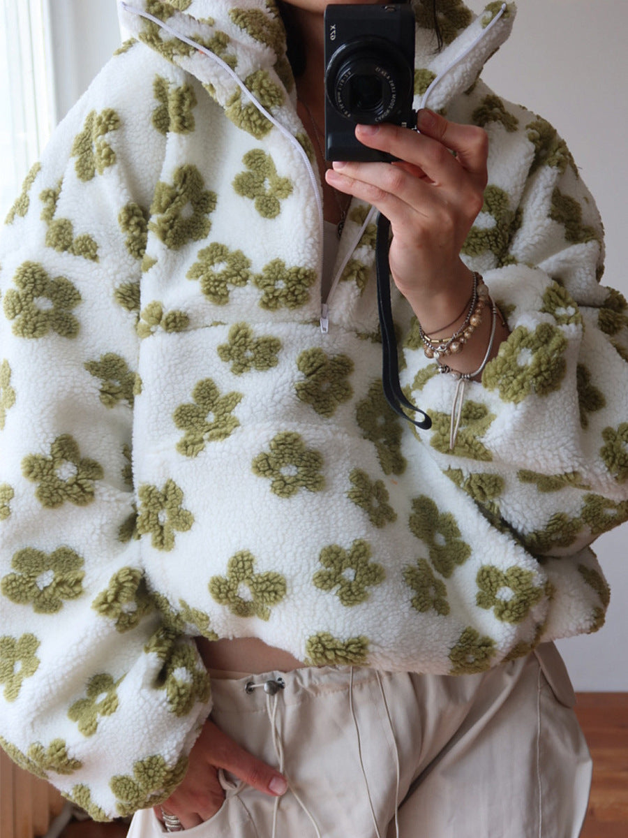 Marcia | Fleece Trui met Revers en Ritssluiting