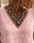 Marjet | Kanten Tanktop met V-hals