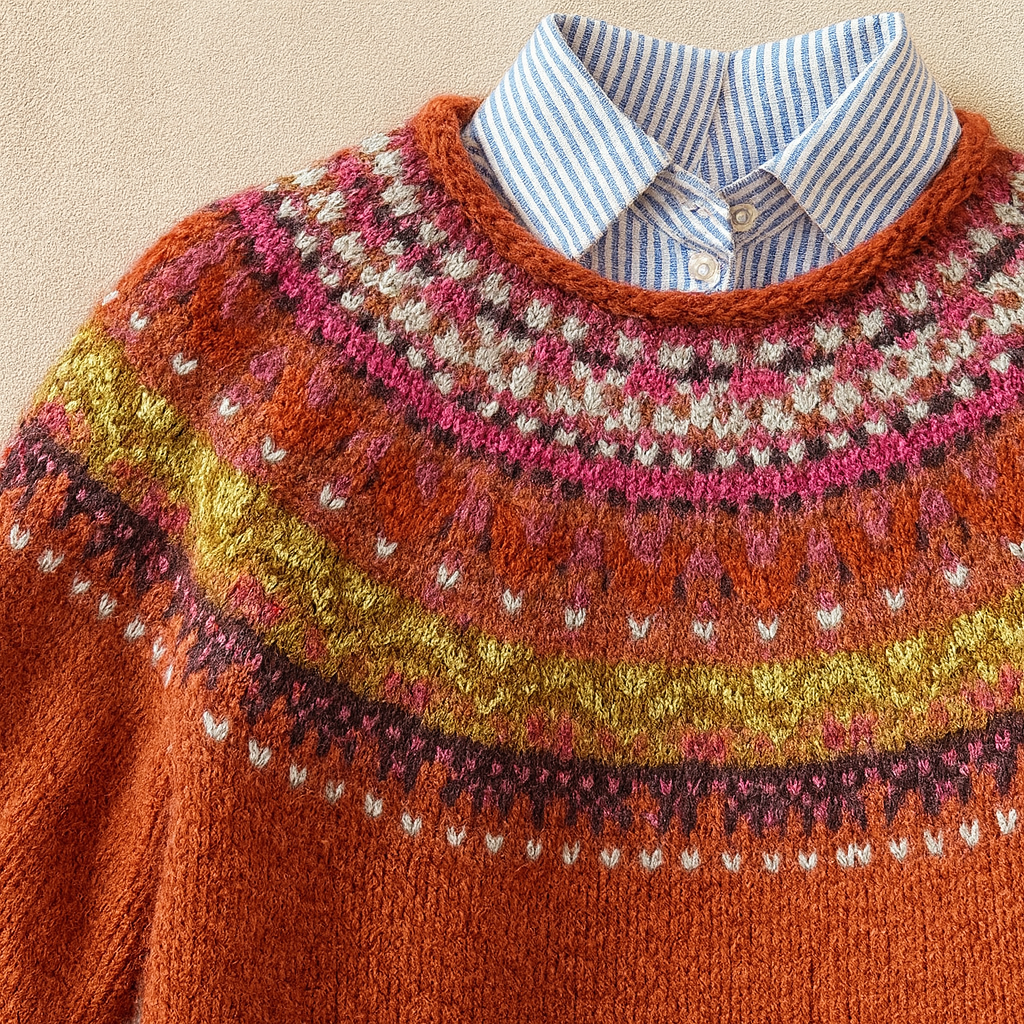 Agnete | Terracotta gebreide scandinavische trui
