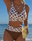 Twee-delig Bikini Met Bh-Snit En Diamantpatroon