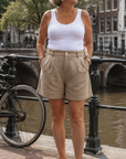 Olga | Linnenmix short met comfortabele pasvorm