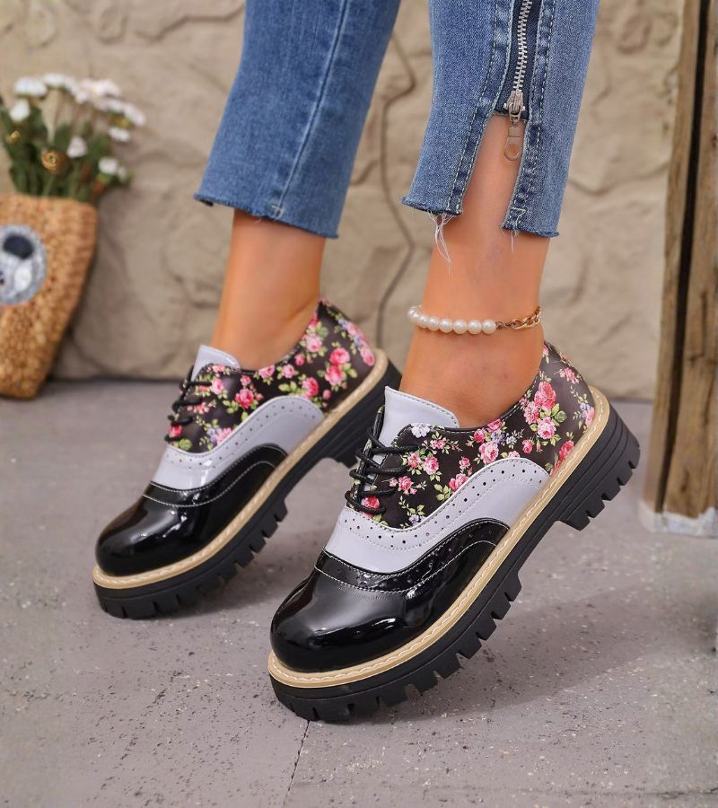 Roosmarijn | Oxford schoenen met bloemenprint