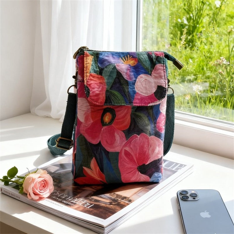 Elvira - Vintage Schoudertas met rits en magnetische sluiting