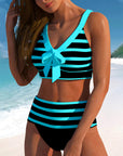 By Esmee® | Gestreepte Bikini met Hoge Taille