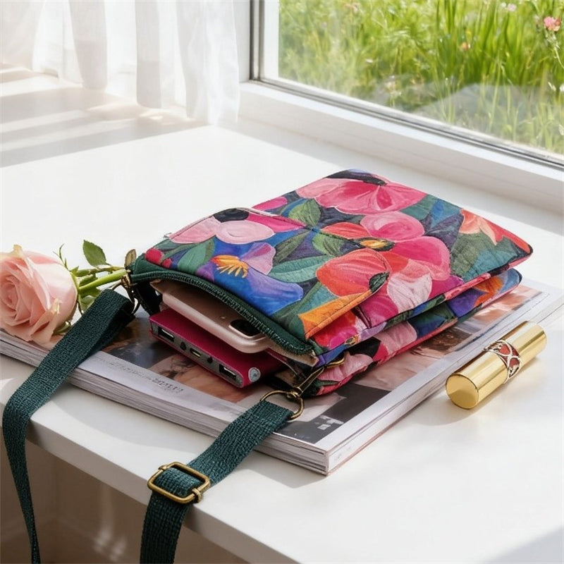 Elvira - Vintage Schoudertas met rits en magnetische sluiting