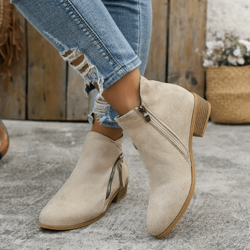 Wendy | Comfortabele Enkellaarsjes met Rits