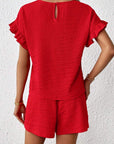 Britt | Casual set met rimpeling en knoopdetails
