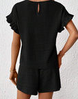 Britt | Casual set met rimpeling en knoopdetails