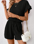 Britt | Casual set met rimpeling en knoopdetails