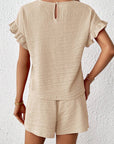 Britt | Casual set met rimpeling en knoopdetails