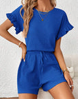 Britt | Casual set met rimpeling en knoopdetails