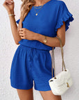 Britt | Casual set met rimpeling en knoopdetails