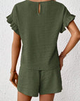 Britt | Casual set met rimpeling en knoopdetails