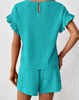 Britt | Casual set met rimpeling en knoopdetails