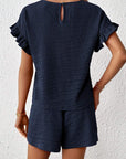 Britt | Casual set met rimpeling en knoopdetails