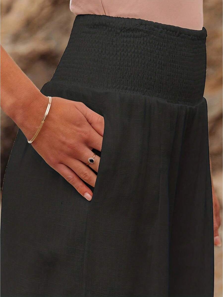 José | Hoge taille lange broek met zakken