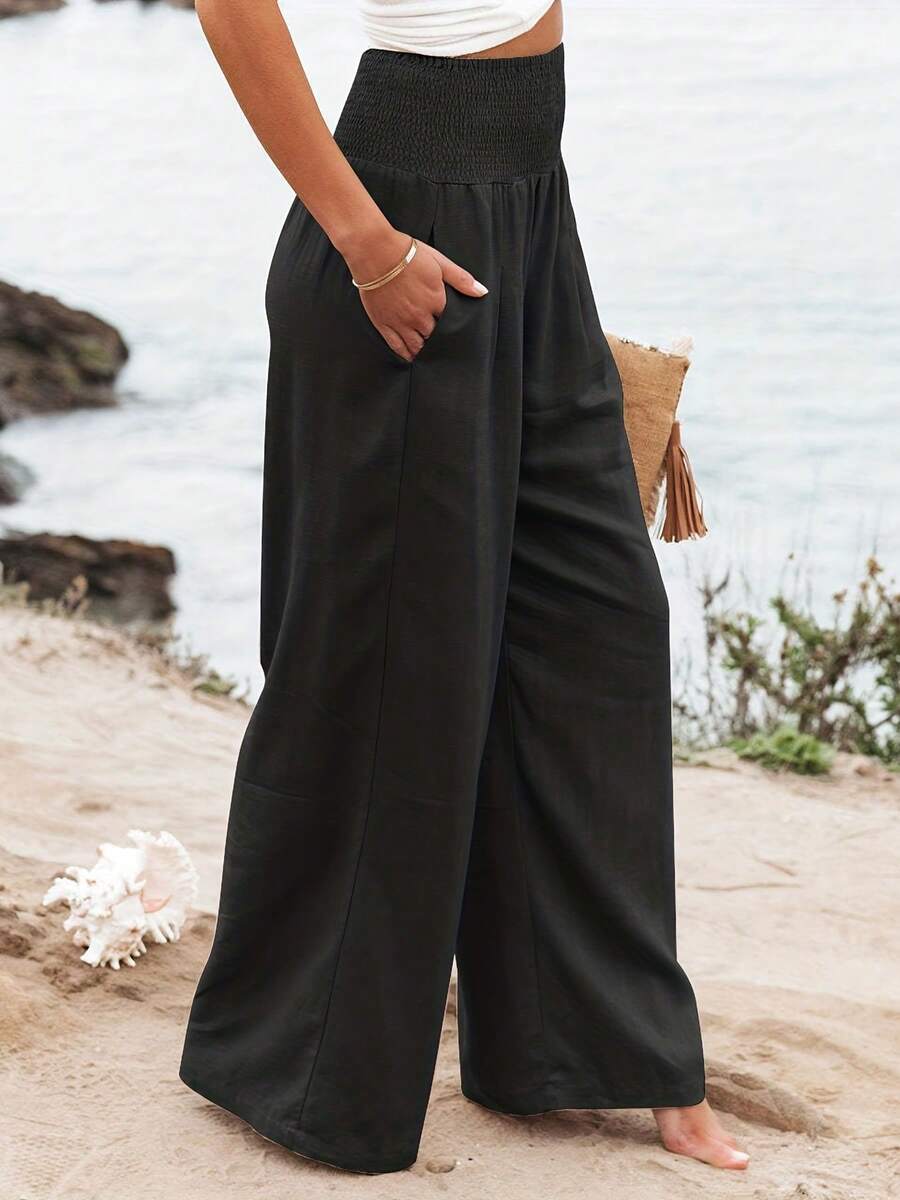 José | Hoge taille lange broek met zakken
