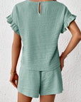 Britt | Casual set met rimpeling en knoopdetails
