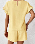 Britt | Casual set met rimpeling en knoopdetails