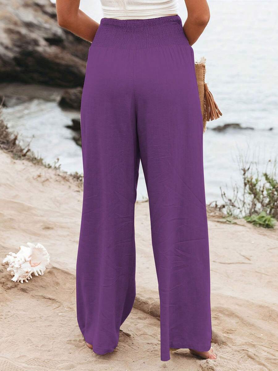 José | Hoge taille lange broek met zakken