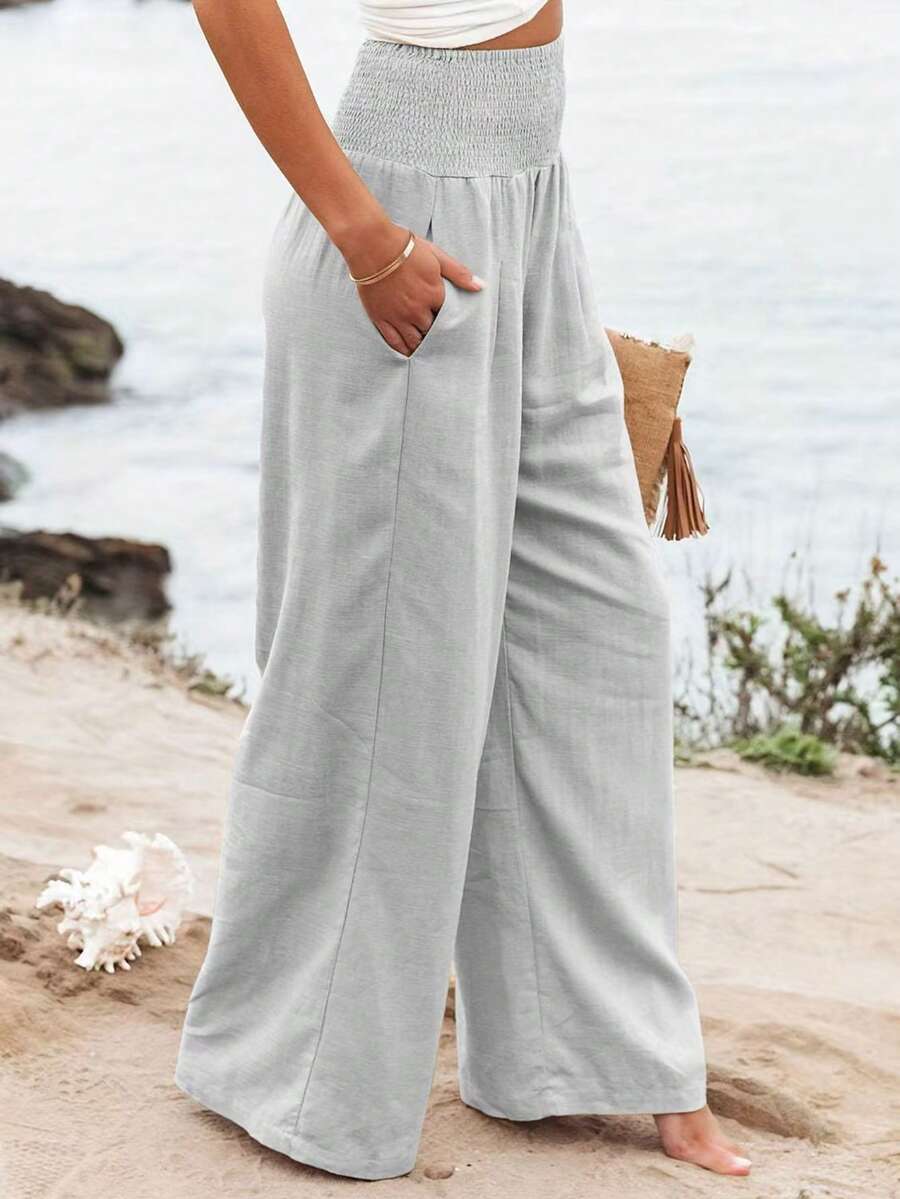 José | Hoge taille lange broek met zakken