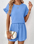 Britt | Casual set met rimpeling en knoopdetails