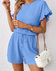 Britt | Casual set met rimpeling en knoopdetails