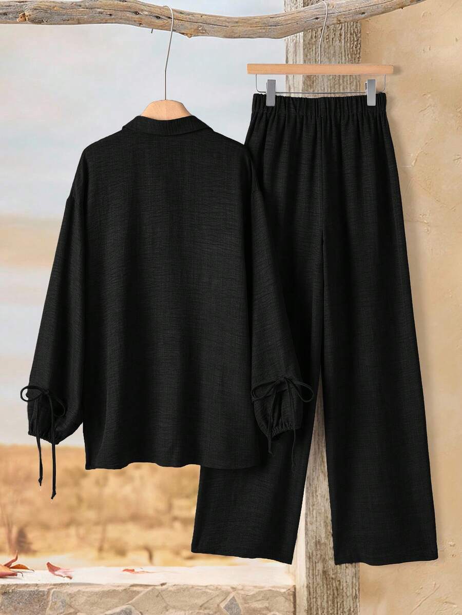 Runa | Tweedelige Set met Blouse &amp; Wijde Broek