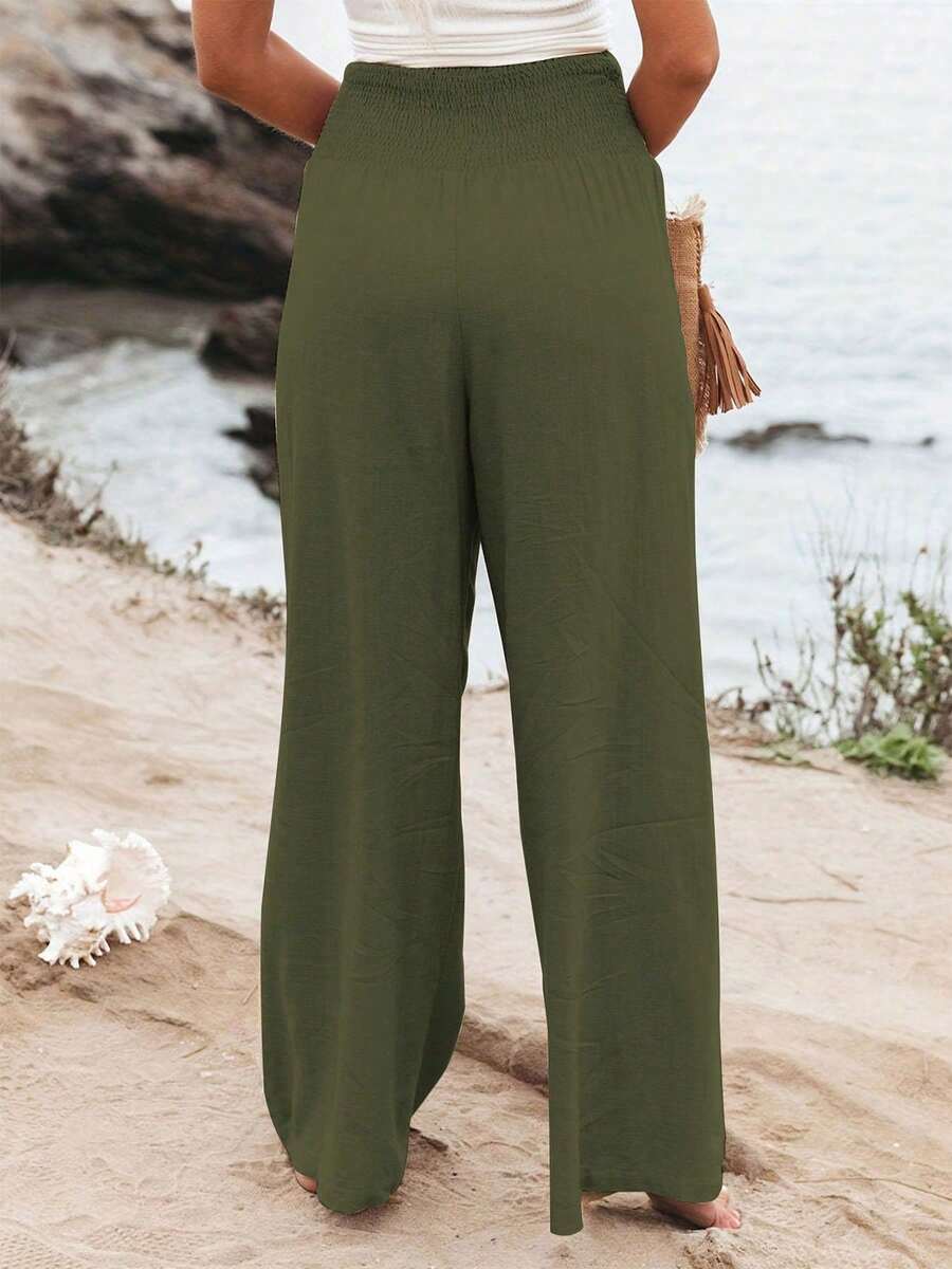 José | Hoge taille lange broek met zakken