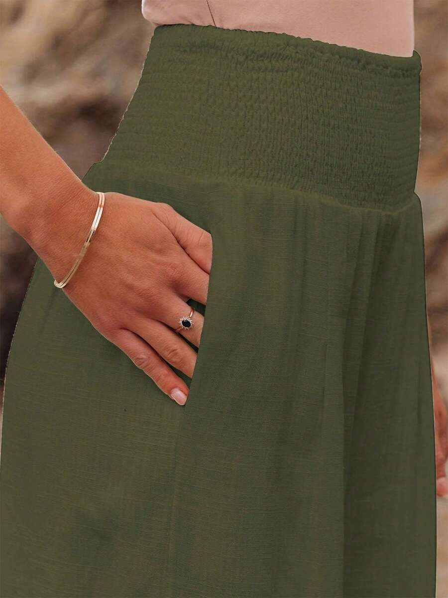 José | Hoge taille lange broek met zakken