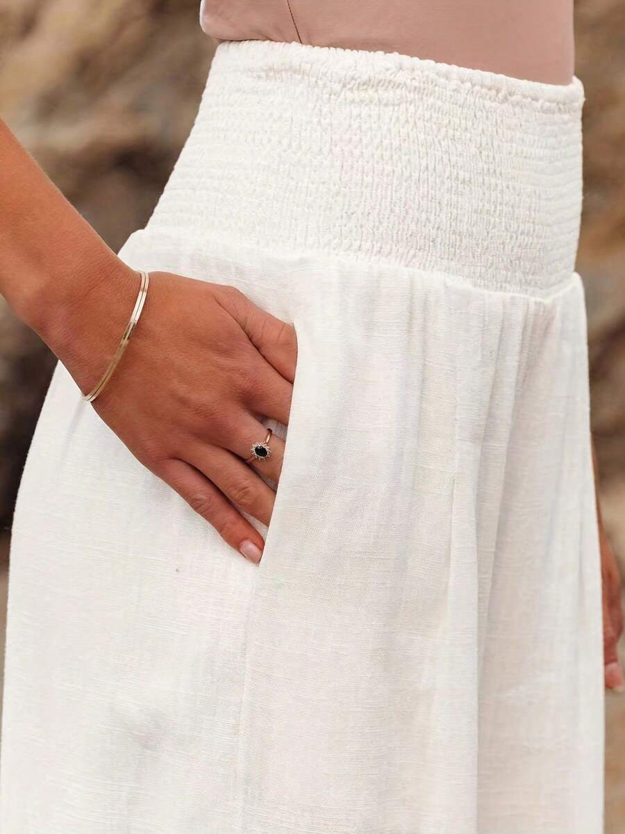 José | Hoge taille lange broek met zakken